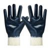 Wholesale safety cuff blue nitrile fully coated PPE Personal Protective Equipment Safety Work Gloves