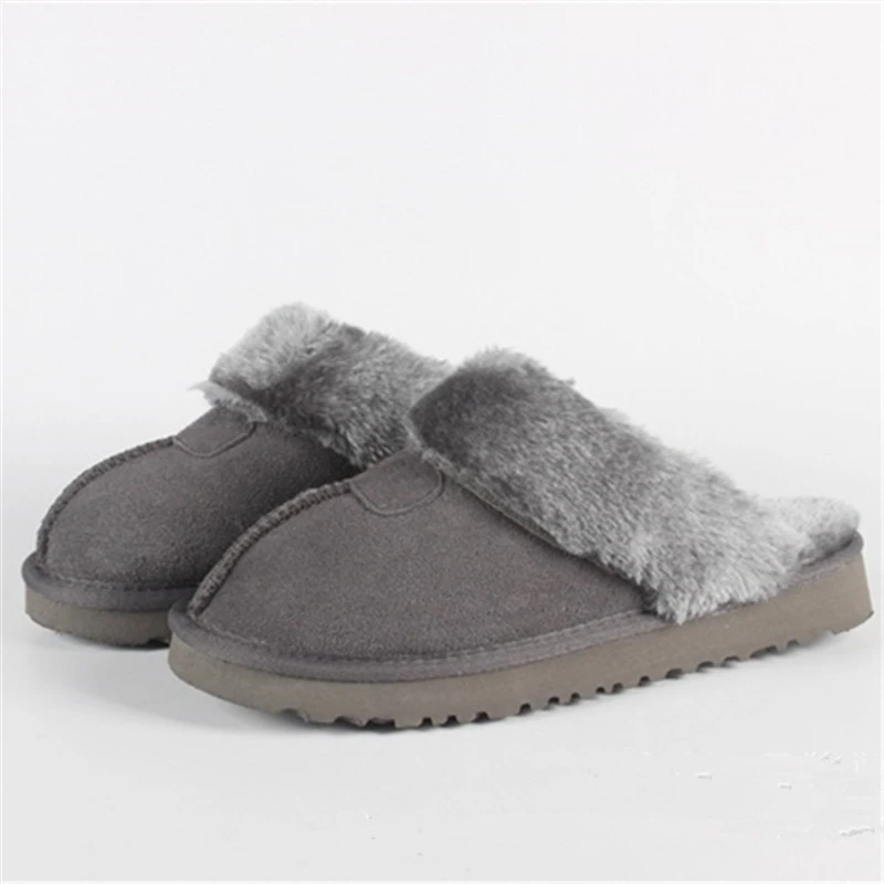 Wholesale soft non-slip fur slides sheepskin slippers for women