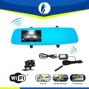 wifi wire free One second startup 4.3 inch driver recorder hd digital wireless car dvr rear view mirror
