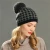 Import Winter 2021 Beanies Women Houndstooth Hat Faux Rabbit Fur Pompom Wool Knitted Hats Winter Beanies from China