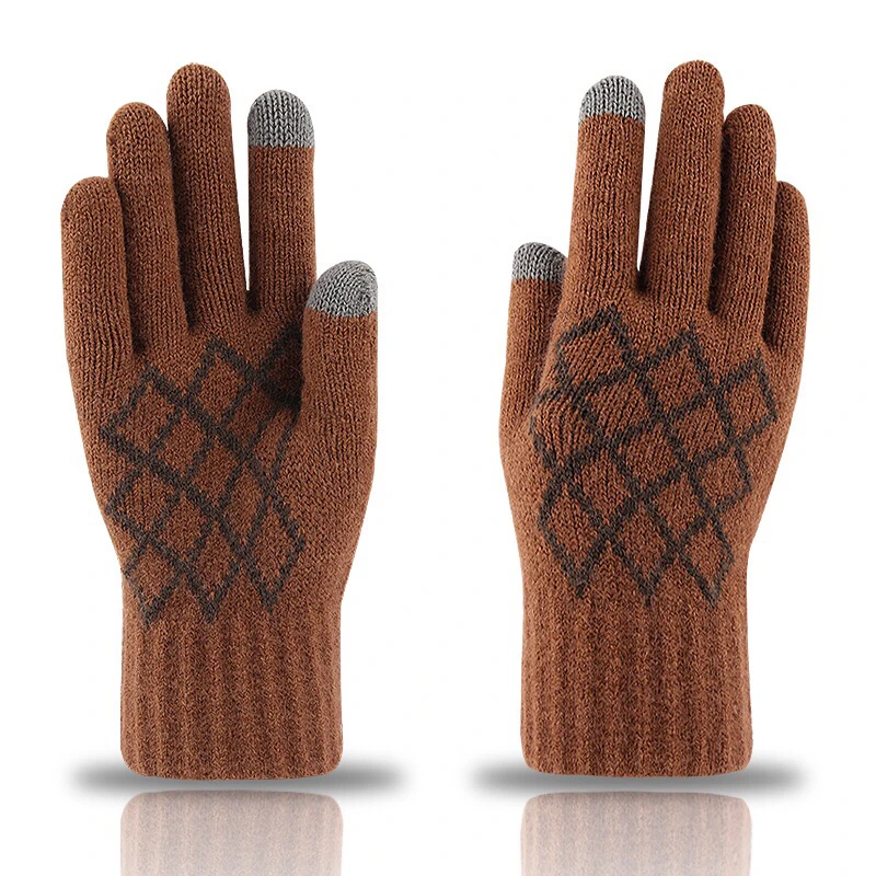 Winter Men&#x27;s Magic Gloves Touch Screen Customizable logo Warm Non-slip Knitted Acrylic Mittens Gloves