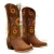 Import womens Western Cowgirl sunflower National Mid-cut Chunky heel winter Western boots shoes from China