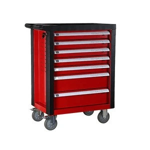 Workshop Durable 7 Drawer Steel Tool Trolley Metal Rolling Storage Tool Chest Cabinet With Tools