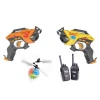 Xiaoboxing plastic 2 pcs battery operated kids infrared laser boy shooting automatic toy with flying ball and 2pcs interphone