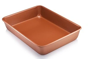 YJ Carbon Steel 5 Piece Copper Bakeware Baking Pan Set With Nonstick Ti-Cerama Coating