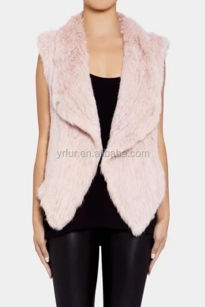 YR827 Stylish colorful real rabbit fur vest women fur Waistcoat