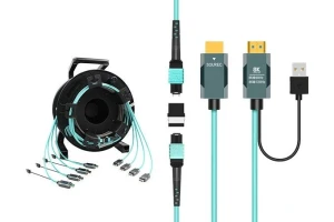 4-in-1 Detachable Armored 8K HDMI 2.1 Pure Fiber Optic Extension Cable Drum