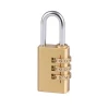 Brass Combination Padlock Square shape with 3 dials Waterproof Coded Lock