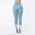 Import New Summer Black Blue High Waist Ripped Skinny Flare Jeans Women from China