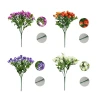 Artificial Milan Mini Roses 36 Blooms PE Flowers 6 Branches Bendable Stems for Landscaping