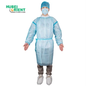 Disposable Medical Use PP+PE Isolation Gown With Tapes