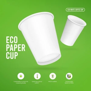 Bio Paper Cup Cassava Biodegradable White