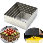 Squared Mousse cake ring stainless steel pastry baking mold kitchen baking supplies