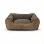 Washed Canvas Bolster Dog Bed