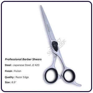 Polished Hairdressing Scissors 6.5" – Offset Handle Barber Shears | OEM Manufacturer Pakistan | Razor Edge J2 420