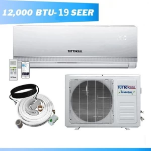 Air Conditioner Wall Mount Ductless Inverter + Mini Split Heat Pump, Tuttokool Wifi Ready 12000 BTU 19 SEER -230V
