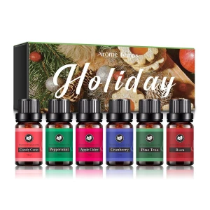 Kanho Top 6 Diffuser Essential Oil Setshea butter Private Label  gift candy cane  peppermint apple cinder  pine tree rum