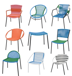 Plastic Rope  All Weather Patio Bistro Chair