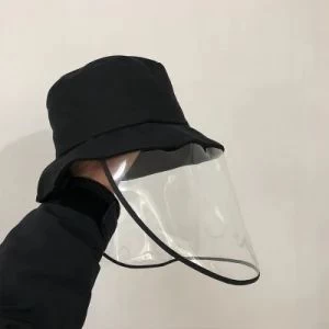 Factory Direct Wholesale Adult Bucket Hat with Detachable Clear Facial Mask, Flu Spittle Virus Proof Detachable Mask UV Protection Fisherman Bucket Shield Hats