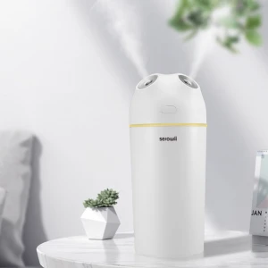 Portable USB humidifier with rechargeable battery and double nozzle