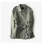 ladies trench faux leather coats