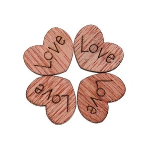 100pcs Rustic Wooden Love Heart Wedding Table Scatter Decoration Crafts