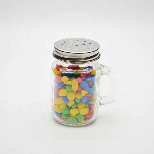 120ml mini glass spice storage bottle with silver holey lid/ glass spice shaker