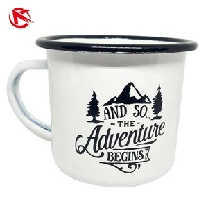 12oz metal enamel camping mug, coffee cup, camping fire mug