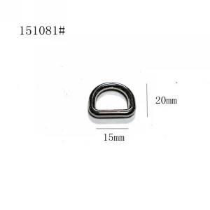15mm size D ring metal iron material handbag handle ring buckle rivets manufacture
