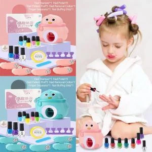 15Pcs/set High Quality Kids Nail Art Kit Cute Pretend Play Toys Set Nail Stamper Set Perfect Gift For Girls Education Toys
