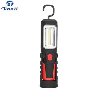 2 In 1 Magnetic COB LED Work Lamp Rechargeable Front Flashlight Torch With Pivoting Bracket