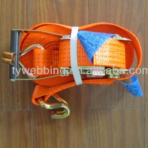 2 plastic handle ratchet belt tie down strap