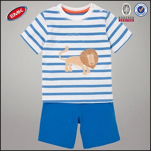 2014 high quality wholesale children summer clothing two pieces set for boys