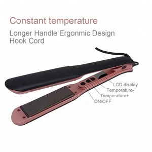 2018 Five Plus Custom cheap ceramic element flat iron LCD ceramic hair straightener