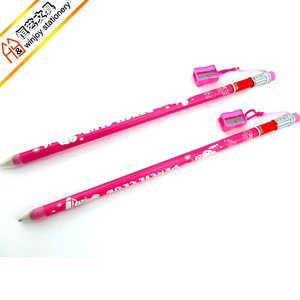 2018 New gift souvenir jumbo pencil with eraser toper and sharpener, custom brand logo printing jumbo pencils.
