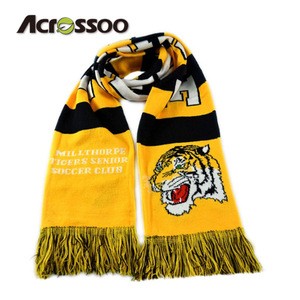 2018 promo soccer knitted scarf newest jacquard knitting pattern head scarf