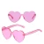 Import 2018 Women Siamese Rimless Frame Tint Clear Lens Colorful Sun Glasses Red Pink Yellow Shades Love Heart Shape Sunglasses from China