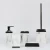 Import 2020 bathroom products black marble resin washroom accessories sets from China