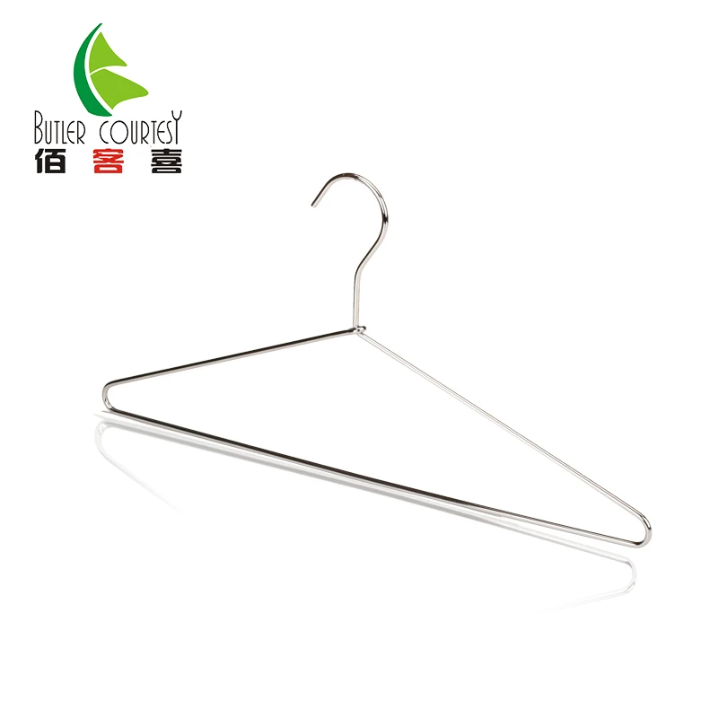 2020 hot selling Metal Clothes Hangers with Polished Chrome Heavy Duty Silver Metal Wire Hanger