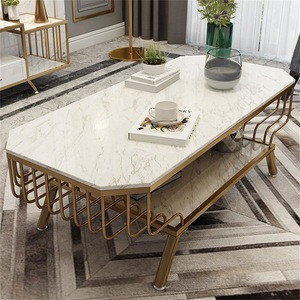2020 modern for home hotel living room restaurant iron frame bases end table marble center coffee table