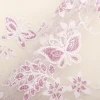2020 new arrival pink silver butterfly flower leaf tulle fabric 100% polyester printed fabric
