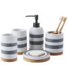 2020 new product home decor modern countertop ceramic 5 piece bathroom accessory set