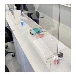 2020 Newest Acrylic Sneeze Guards Glass Desktop Sneeze Shield for Nail Drill Salon
