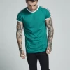 2021 Hot selling Men Flagship Shoulder Taping Fashionable muscle fit T Shirt Men