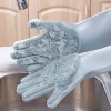 2021 New Heat-resistant Design Silicone Cleaning Brush Scrubber Gloves dish washing gloves