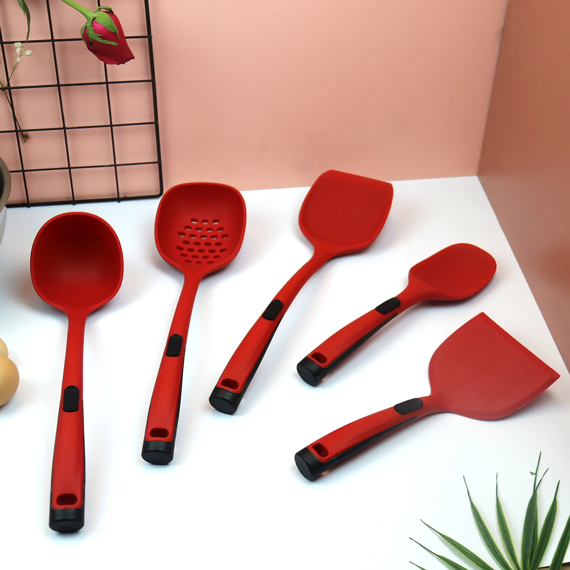 2021 New Style Hot Sale Silicone Cooking Utensils Kitchen Tools Food Grade Long Silicone Baking Spatula