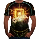 2021 Wholesale designer custom t shirt printing 3d graphic polyester mens t shirt