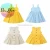 Import 2021 woven fabric solid color baby dresses ruffle children clothes boutique girl dress from China