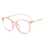 2022 New Fashion Anti-Blue Light Flat Mirror Personality Round Frame   Glasses Simple Frames Stainless Steel Optical Trend Glass