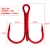 Import 2/4/6/8/10# FishHook 100Pcs/Bag Carbon Steel Red Color Round Bent Treble Saltwater Bass Fishing Hook from China